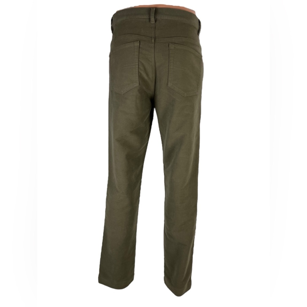 Peter Christian Chamois Pants Size 32 x 30 Green 100% Cotton Trousers Olive - Picture 4 of 10